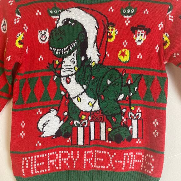 Disney Pixar Baby Sz 12M Toy Story Merry Rex-Mas Christmas Holiday Knit Sweater - Picture 2 of 7